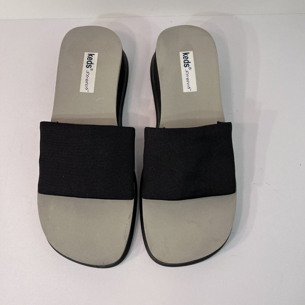 Keds Black Stretch Slip-on Slide Sandals Women's Size 9 - Picture 3 of 10
